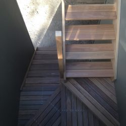 Stair, external, spatted gum