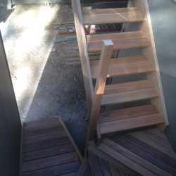 Stair, external, spotted gum decking